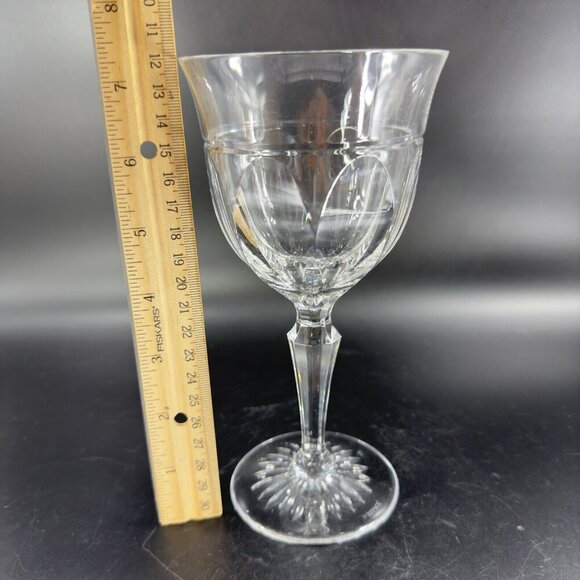Josair Crystal Flute Drinking Glass Cup Goblet Marked On Bottom Clear Glass Vtg - Picture 3 of 12